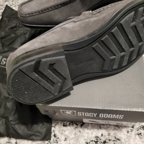 Genuine Suede Loafers Mens Size 9 NIB Stacy Adams Gray Business Preppy
